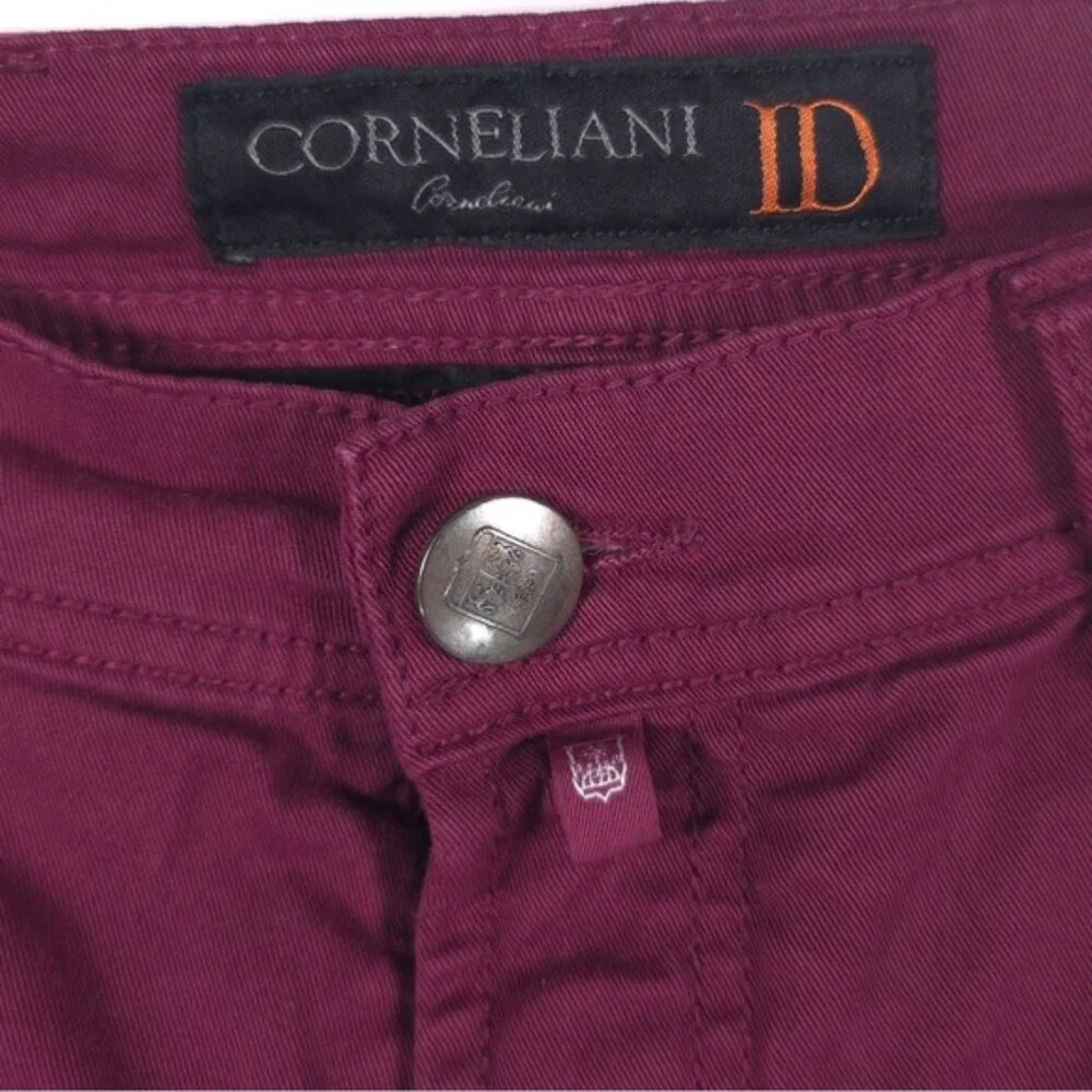CORNELIANI ID LUXURY DENIM ITALY🇮🇹MADE y5p 7214JT4 00 Pants Burgundy‎ Size 34
